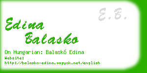 edina balasko business card